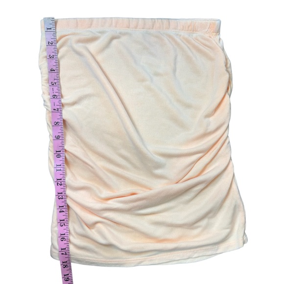 Sundry NWT French Terry Knit Ruched Mini Skirt in Pastel ‘Pop Orange’ Size 1 - Picture 14 of 15